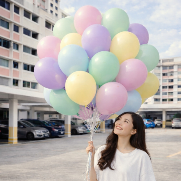 Loose Latex Balloons (Pastel Rainbow)