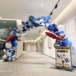 Areoplane theme organic balloon arch