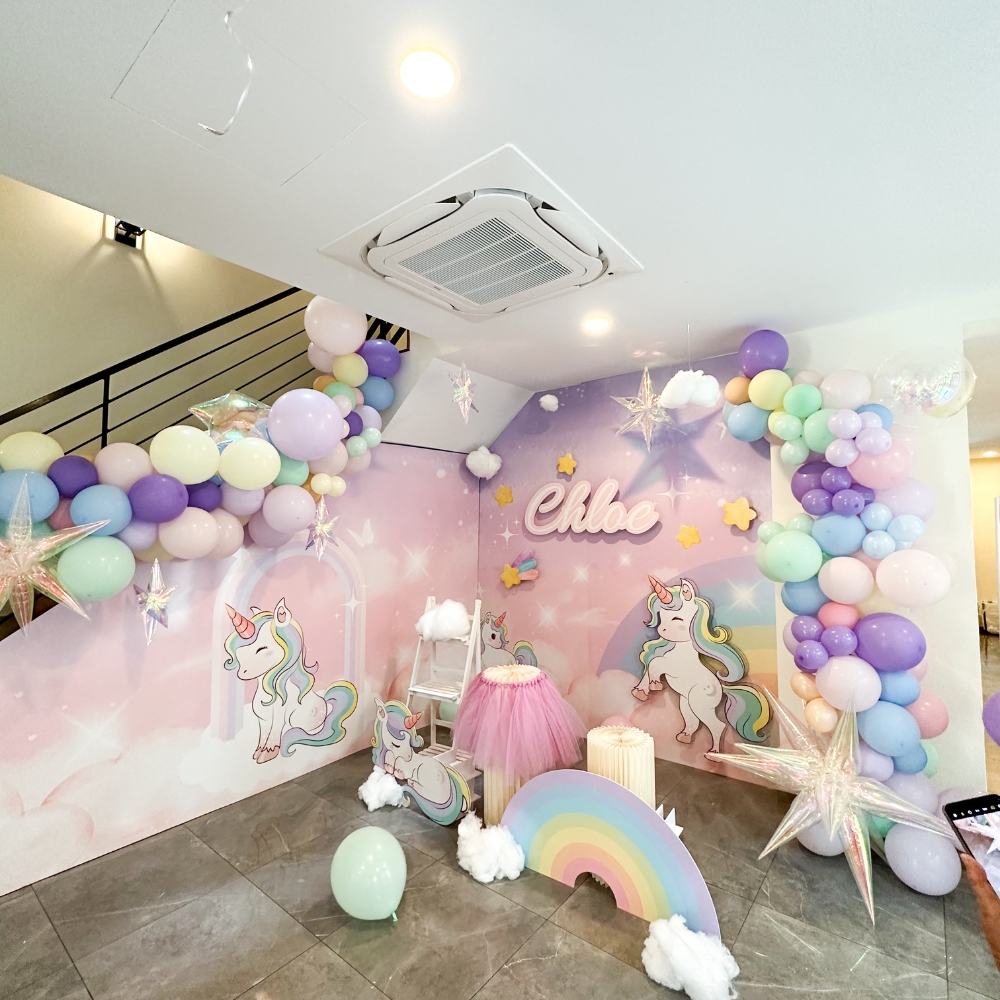 Chloe unicorn party backdrop