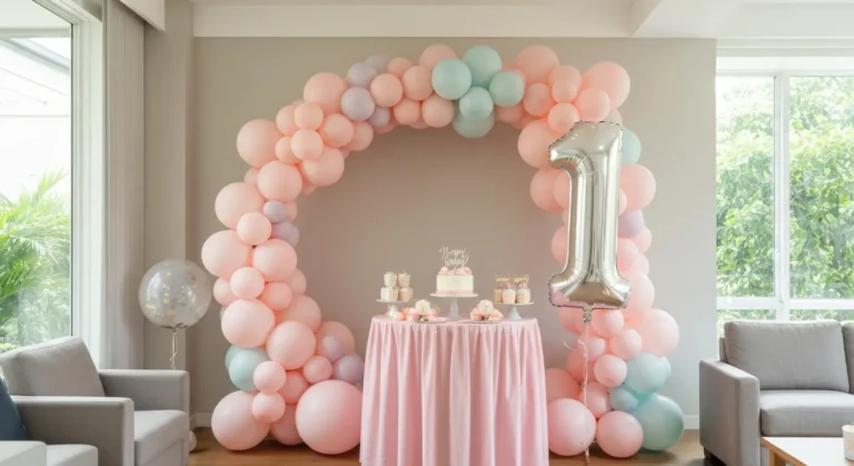 First Birthday Balloon Decoration Ideas for Home