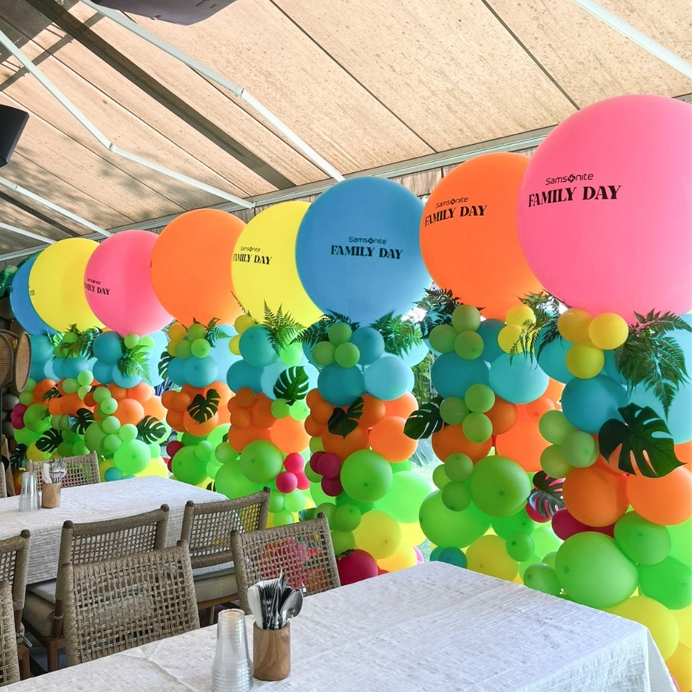 Balloon pillar columns decoration for a Singapore party
