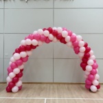 Sprial balloon arch in shades of pink