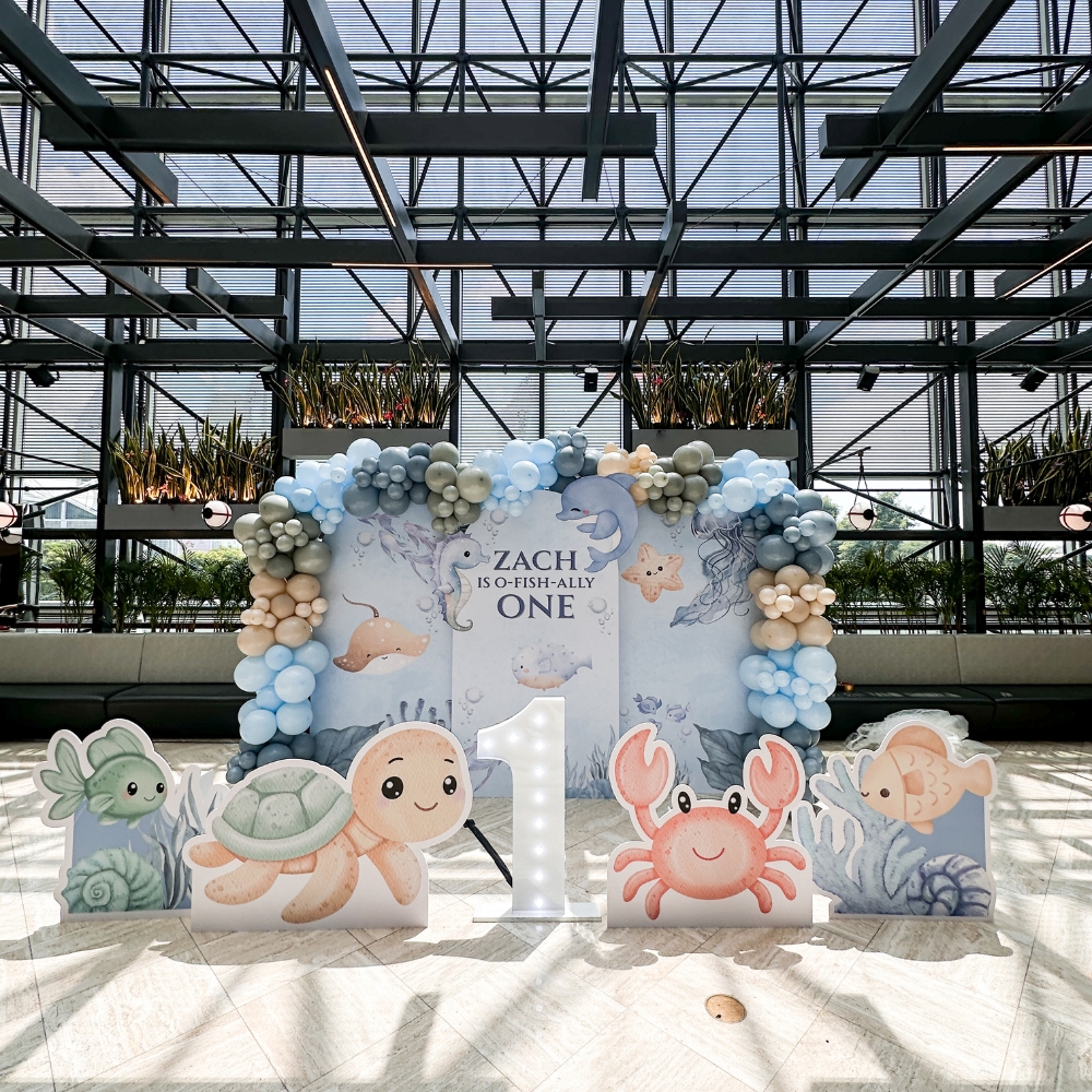 Zach one under the sea party backdrop