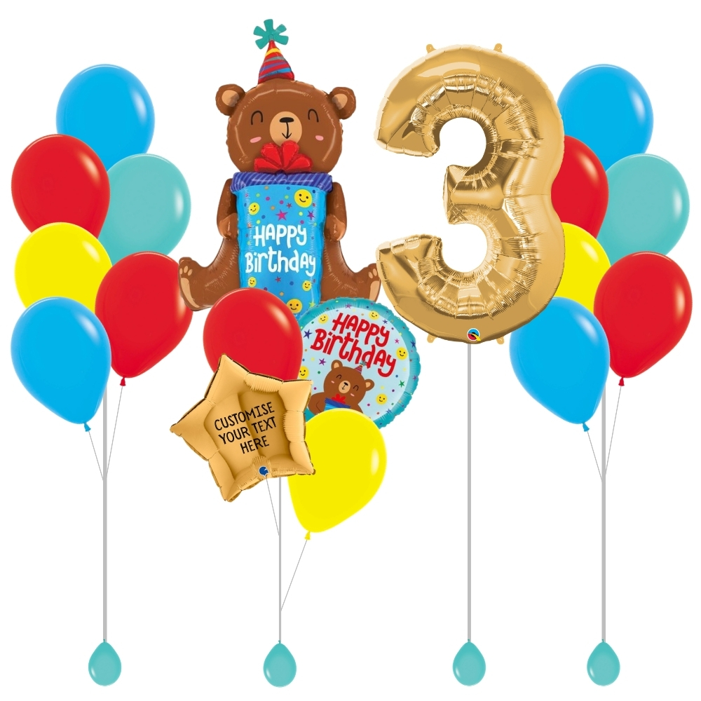 Happy Bear Birthday Balloon Package - Image 2