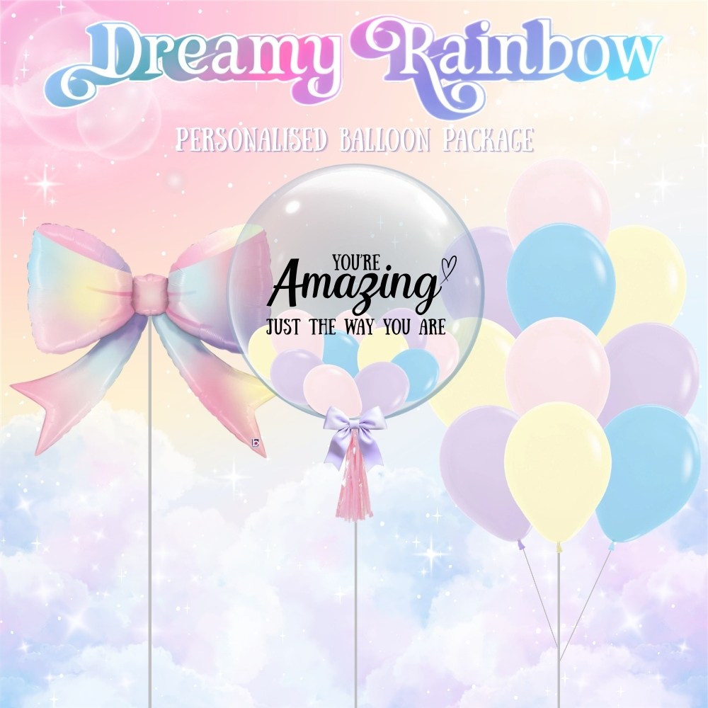 Dreamy Rainbow Personalised Balloon Package
