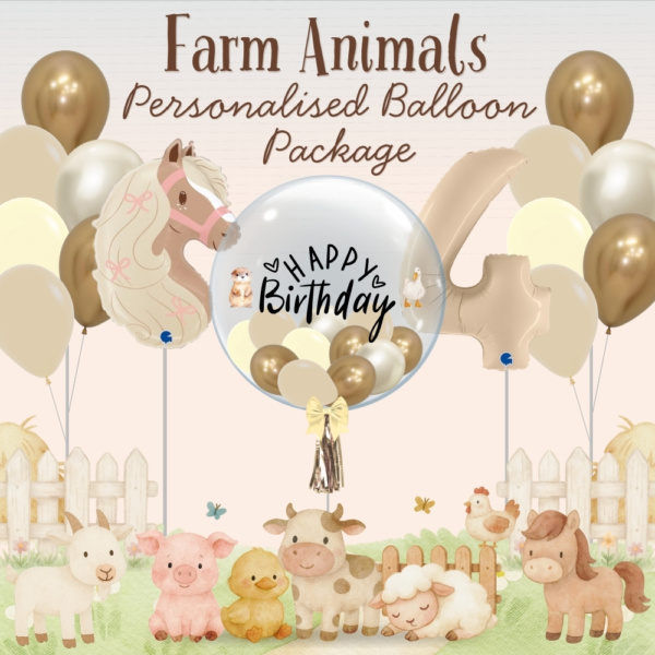 Farm Animals Personalised Balloon Package