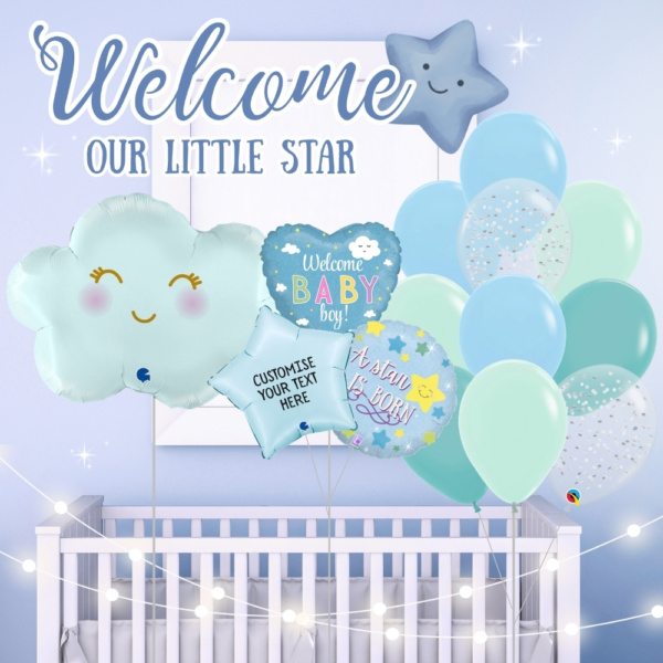 Welcome Our Little Star Balloon Package - Boy