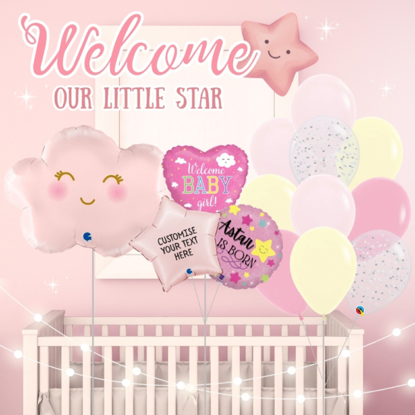 Welcome Our Little Star Balloon Package - Girl