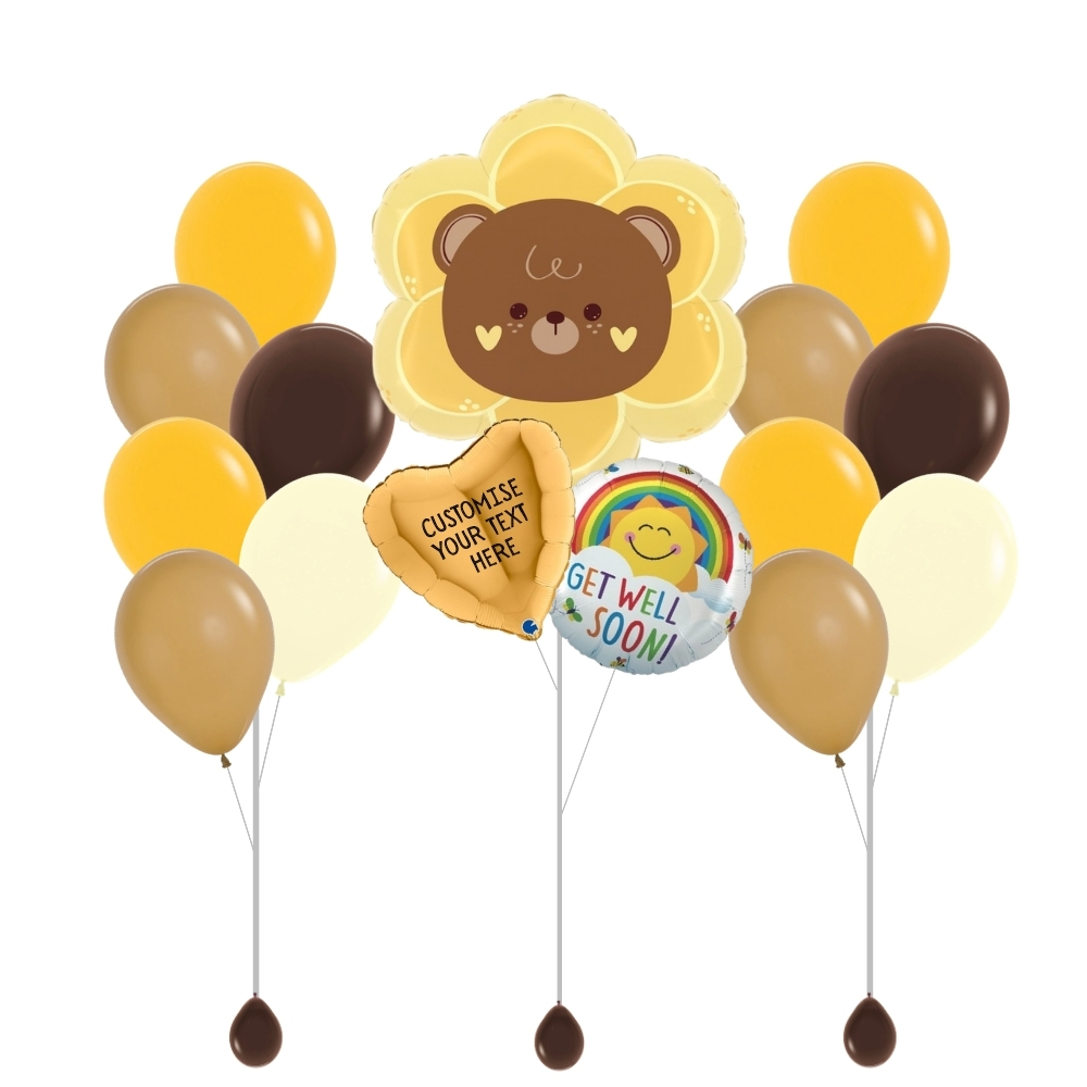 Sunflower Bear Get Well Soon Balloon Package - Image 2