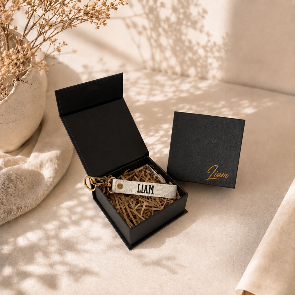 Personalised Luxe Key Fob - Cream