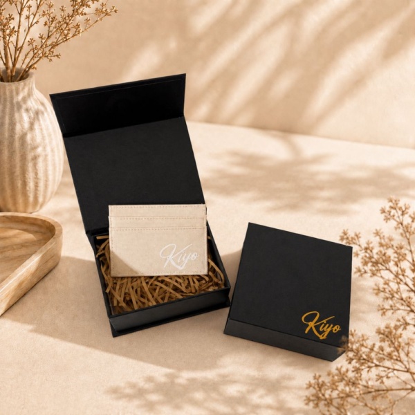 Personalised PU Leather Card Holder - Cream