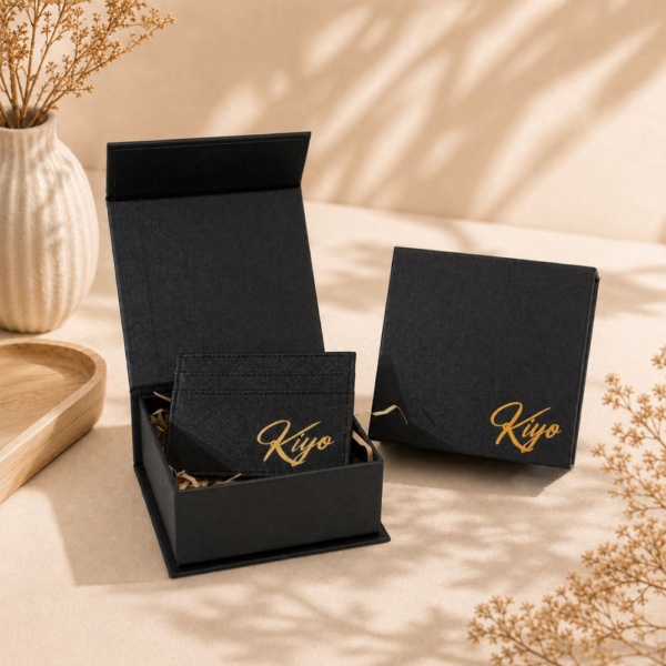 Personalised PU Leather Card Holder - Black