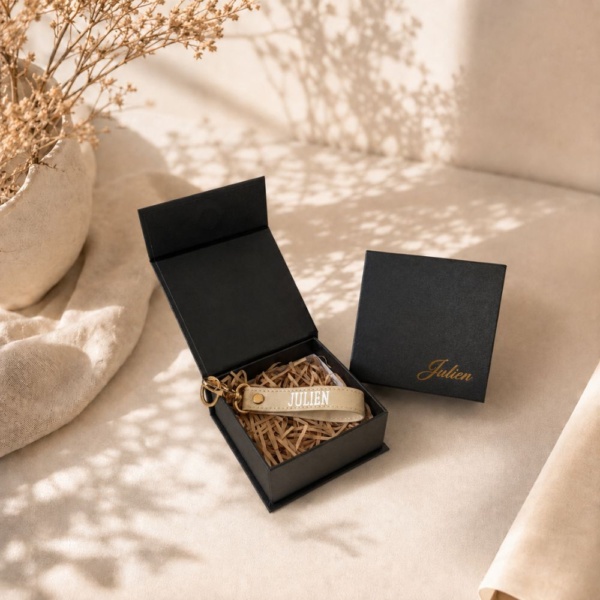 Personalised Luxe Key Fob - Sand