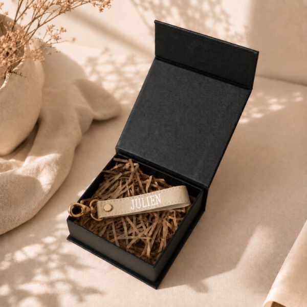Personalised Luxe Key Fob - Sand