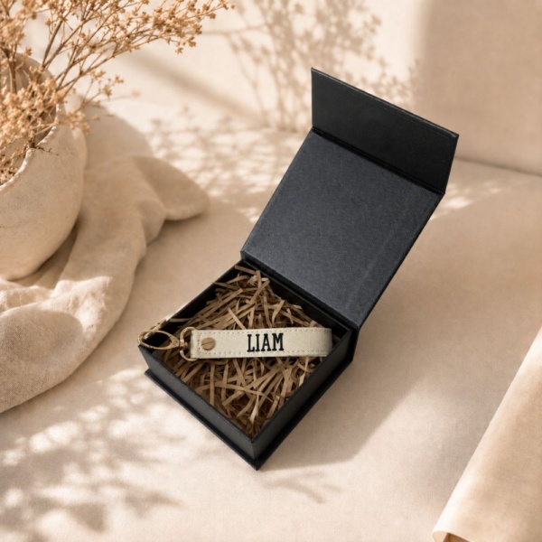 Personalised Luxe Key Fob - Cream